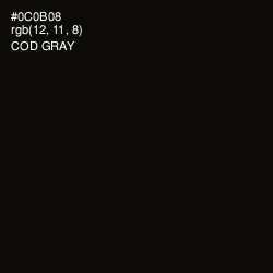 #0C0B08 - Cod Gray Color Image